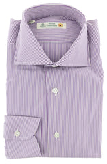 Luigi Borrelli Purple Striped Cotton Shirt - Extra Slim - 15.5/39 - (297)