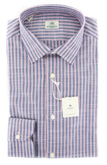 Luigi Borrelli Red Striped Shirt - Slim - 15/38 - (EV06100672)
