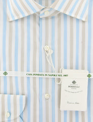 Luigi Borrelli White Striped Shirt - Slim - (L1222176) - Parent