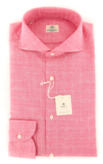 Luigi Borrelli Pink Plaid Shirt - Slim - 15.75/40 - (EV06102040)