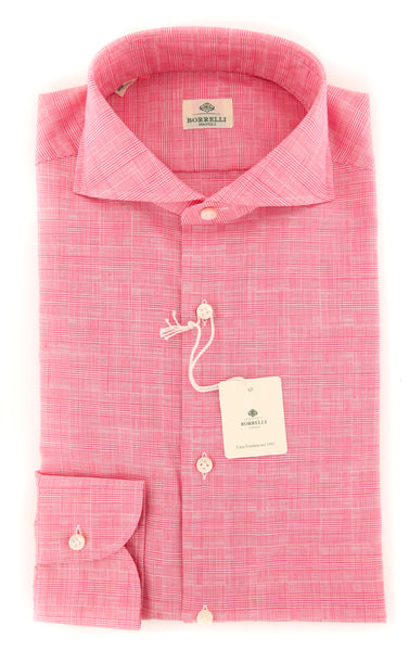 Luigi Borrelli Pink Plaid Shirt - Slim - (EV06102040) - Parent