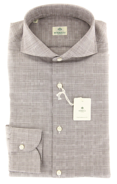 Luigi Borrelli Brown Plaid Cotton Shirt - Slim - (AS) - Parent