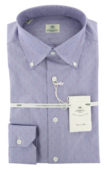 Luigi Borrelli Blue Polka Shirt - Slim - (L1221177) - Parent