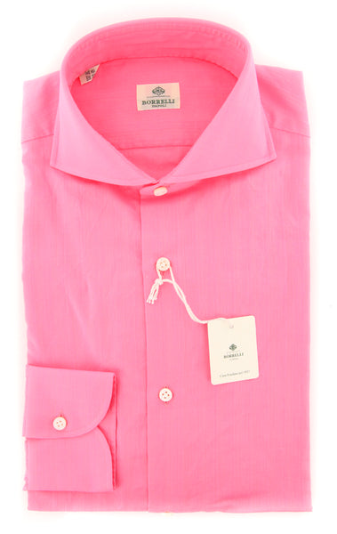 Luigi Borrelli Pink Solid Shirt - Slim - (EV061143N35) - Parent