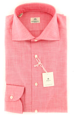 Luigi Borrelli Pink Solid Shirt - Extra Slim - 15/38 - (EV0640R1)