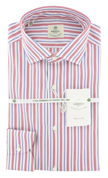 Luigi Borrelli Red Striped Shirt - Slim - (L12201711) - Parent