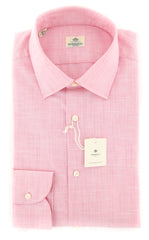 Luigi Borrelli Pink Melange Cotton Shirt - Slim - 15.75/40 - (K2)