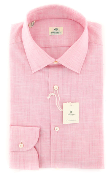 Luigi Borrelli Pink Melange Cotton Shirt - Slim - (K2) - Parent