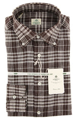 Luigi Borrelli Dark Brown Shirt - Slim - 14.5/37 - (L1221172)