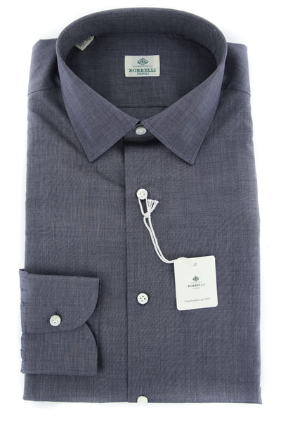 Luigi Borrelli Gray Solid Shirt - Slim - (EV0617731R1) - Parent