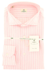 Luigi Borrelli Pink Striped Shirt - Slim - 17/43 - (LB177PNK)
