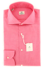 Luigi Borrelli Pink Solid Shirt - Extra Slim - 15.5/39 - (EV0617840)