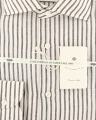 Luigi Borrelli Brown Striped Shirt - Slim - (LB243DBRN) - Parent