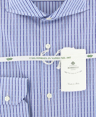 Luigi Borrelli Blue Striped Shirt - Slim - (71LB3213) - Parent