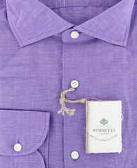 Luigi Borrelli Purple Melange Shirt - Slim - (EV6369PURPFABPT1) - Parent