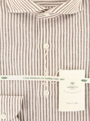 Luigi Borrelli Brown Striped Shirt - Slim - (LB4093BRN) - Parent