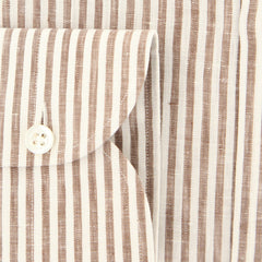 Luigi Borrelli Brown Striped Shirt - Slim - (LB4093BRN) - Parent