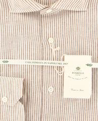 Luigi Borrelli Brown Striped Shirt - Slim - (LB4094BR) - Parent