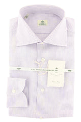 Luigi Borrelli Purple Striped Shirt - Slim - 15/38 - (LB4153)
