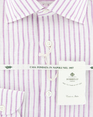 Luigi Borrelli Purple Striped Shirt - Extra Slim - (LB4158PU) - Parent