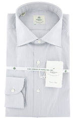 Luigi Borrelli Gray Striped Shirt - Extra Slim - 16/41 - (EV06-RIO)