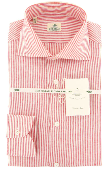 Luigi Borrelli Red Striped Shirt - Slim - (LB4306RED) - Parent