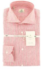 Luigi Borrelli Red Striped Shirt - Slim - 15/38 - (LB4306RED)