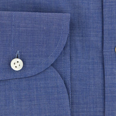 Luigi Borrelli Blue Melange Cotton Dress Shirt - Extra Slim - (7A) - Parent