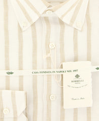 Luigi Borrelli Beige Striped Shirt - Slim - (60LB4951) - Parent