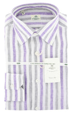 Luigi Borrelli Purple Striped Shirt - Extra Slim - (80B4953) - Parent