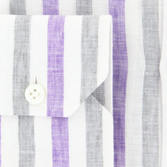 Luigi Borrelli Purple Striped Shirt - Extra Slim - (80B4953) - Parent