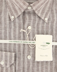 Luigi Borrelli Brown Striped Shirt - Slim - (LB5BRN) - Parent