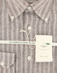 Luigi Borrelli Brown Striped Shirt - Extra Slim - (LB5BRN) - Parent