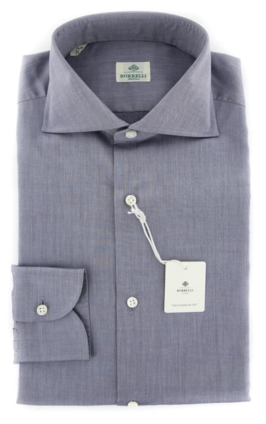 Luigi Borrelli Gray Solid Shirt - Slim - (EV0655981R1) - Parent