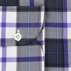 Luigi Borrelli Dark Gray Plaid Cotton Shirt - Slim - (LD) - Parent