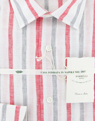 Luigi Borrelli White Striped Shirt - Extra Slim - (L1222171) - Parent