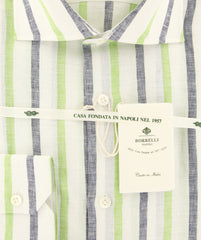 Luigi Borrelli Green Striped Shirt - Slim - (60LB936) - Parent