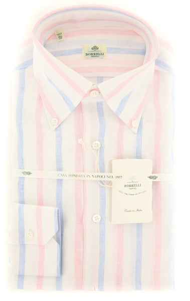 Luigi Borrelli Pink Striped Shirt - Slim - (70LB936) - Parent