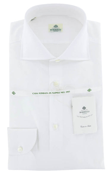 Luigi Borrelli White Solid Cotton Shirt - Slim - (RI) - Parent