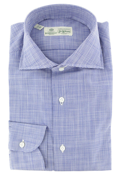 Luigi Borrelli Blue Micro-Check Cotton Shirt - Slim - (279) - Parent
