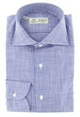 Luigi Borrelli Blue Micro-Check Cotton Shirt - Slim - (279) - Parent