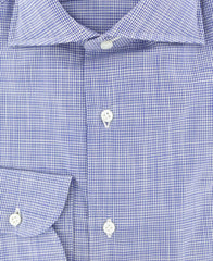 Luigi Borrelli Blue Micro-Check Cotton Shirt - Slim - (279) - Parent