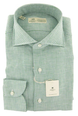 Luigi Borrelli Green Micro-Check Linen Shirt - Extra Slim - (ZG) - Parent