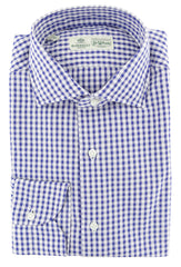 Luigi Borrelli Blue Check Cotton Shirt - Extra Slim - 15/38 - (227)