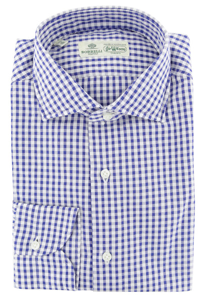 Luigi Borrelli Blue Check Cotton Shirt - Slim - (227) - Parent