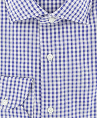 Luigi Borrelli Blue Check Cotton Shirt - Extra Slim - (227) - Parent