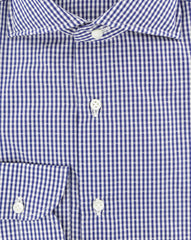 Luigi Borrelli Navy Blue Micro-Check Shirt - Slim - (281) - Parent