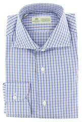 Luigi Borrelli Blue Plaid Cotton Shirt - Slim - 15.75/40 - (273)