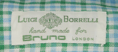 Luigi Borrelli Green Micro-Check Linen Dress Shirt - X Slim - (105) - Parent