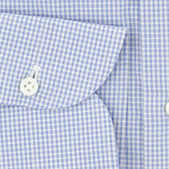 Luigi Borrelli Light Blue Micro-Check Shirt - Slim - (185) - Parent